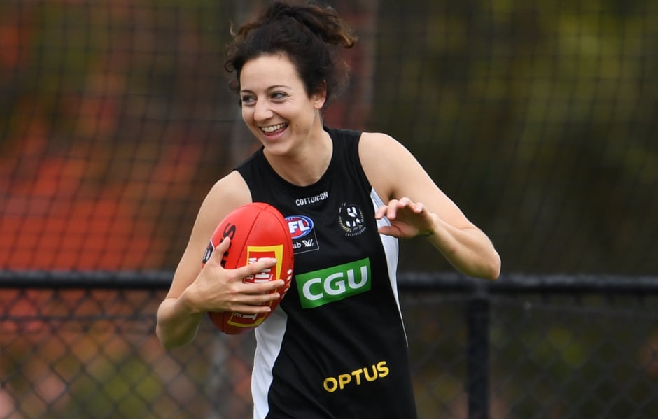 181214_chiocci620.png Steph Chiocci will captain Collingwood for the third consecutive AFL Women's season in 2019. Photo: Luke Henry. - Collingwood,Collingwood Magpies